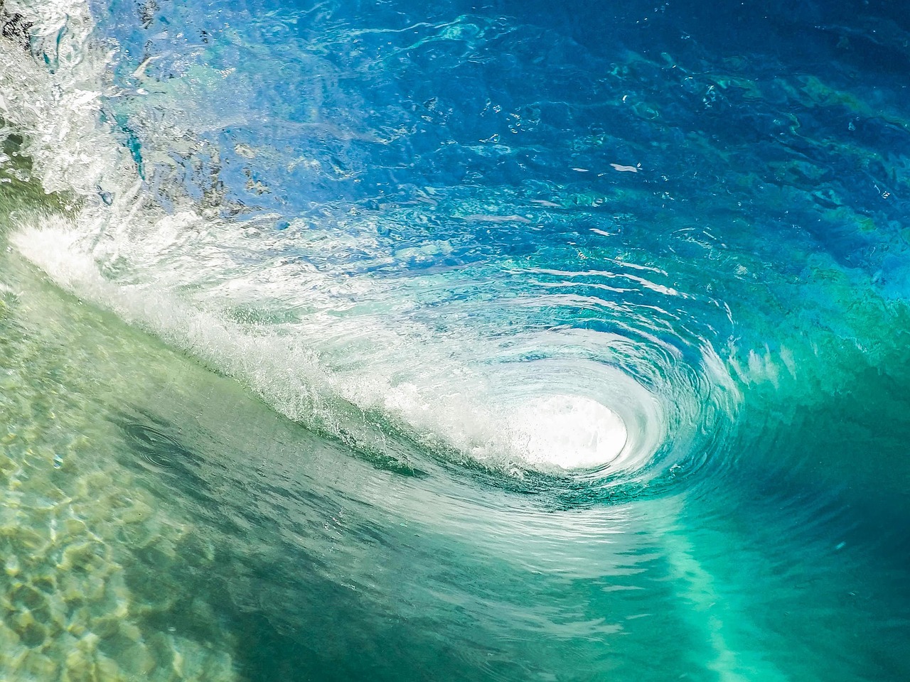 beach, nature, wave, ocean, outdoors, sea, splash, surf, turquoise, water, whirlpool, tunnel, inside, dynamics, zoom background